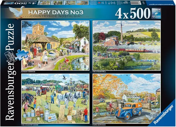 Puzzle Ravensburger din 4 х 500 piese - Nostalgie după provincie