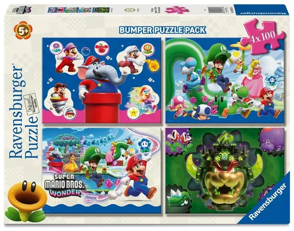 Puzzle Ravensburger din 4 x 100 piese - Super Mario