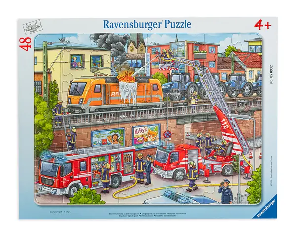 Puzzle Ravensburger din 48 de piese - Fire service on the train tracks