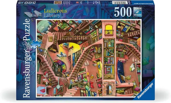 Puzzle Ravensburger din 500 de piese - Biblioteca Shanty