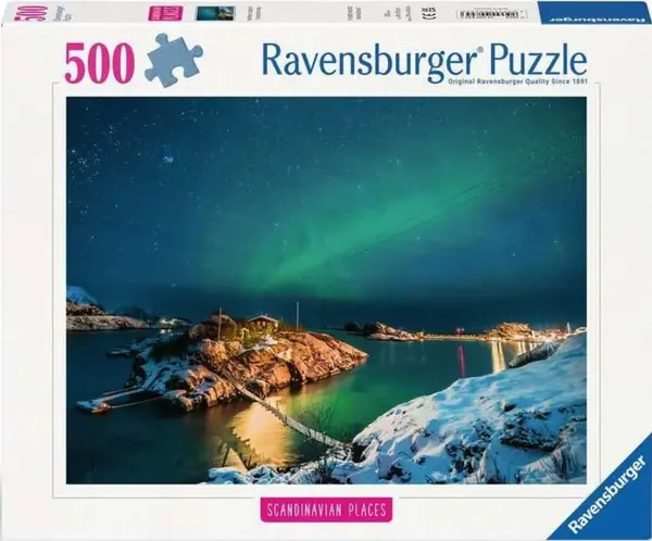 Puzzle Ravensburger din 500 piese - Aurora boreală în Tromso