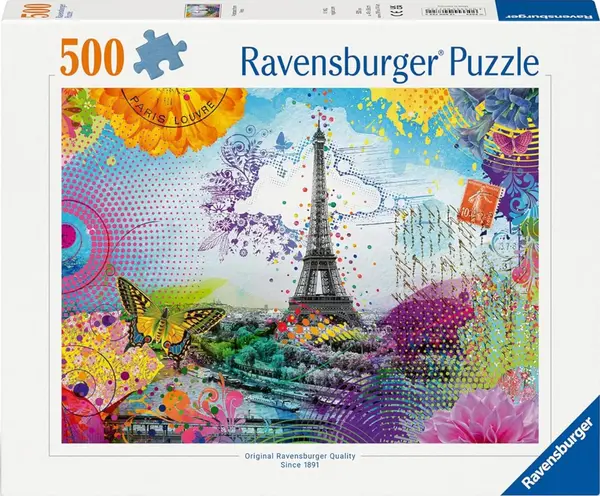 Puzzle Ravensburger din 500 piese - Carte poștală de la Paris