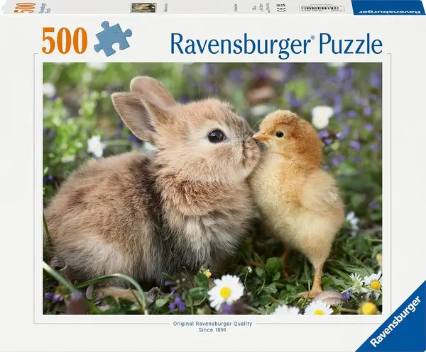 Puzzle Ravensburger din 500 piese - Iepuraș și pui