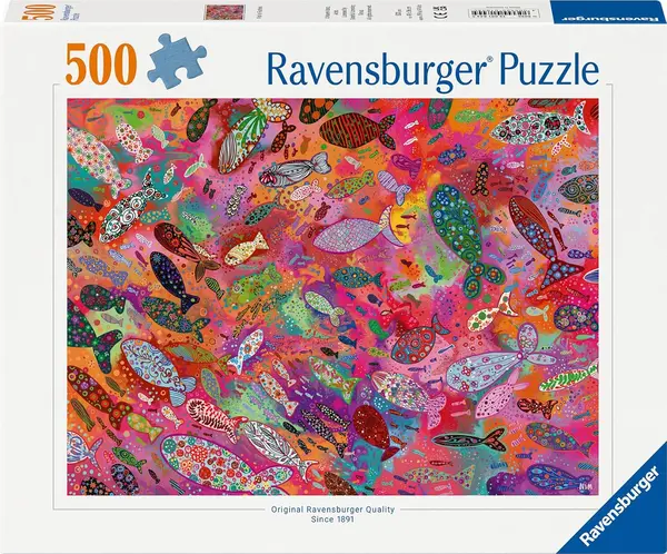 Puzzle Ravensburger din 500 piese - Pești colorați