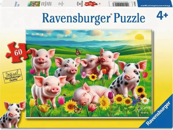 Puzzle Ravensburger din 60 piese - Purceluși drăguți