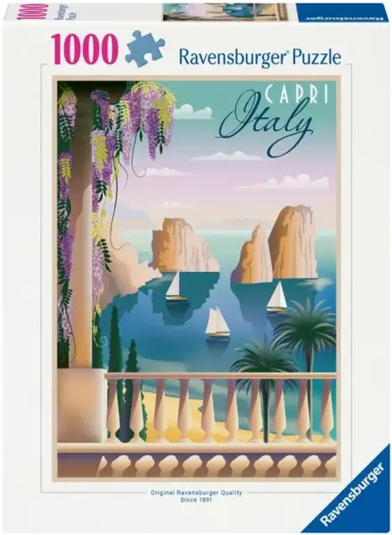 Puzzle Ravensburger din1000 de bucăți - Carte poștală din Capri