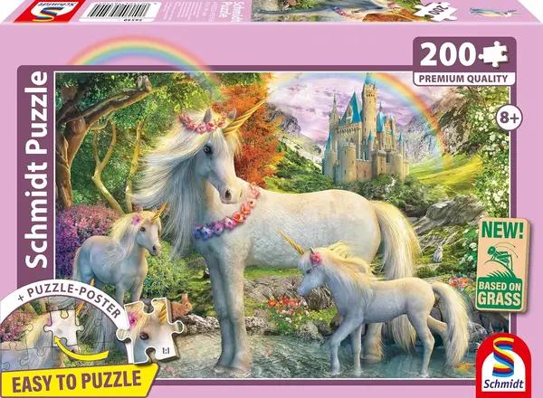 Puzzle Schmidt din 200 piese - Unicorn cu doi mânji