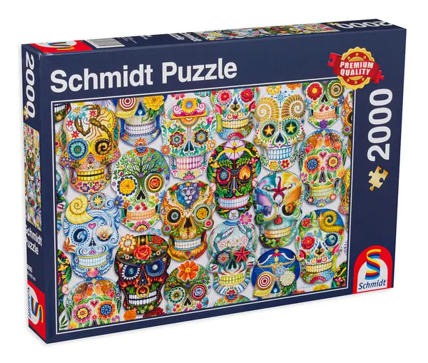 Puzzle Schmidt din 2000 de piese - Cranii cu flori