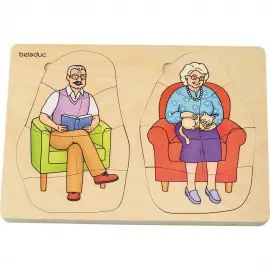 Puzzle stratificat Bunica si Bunicul