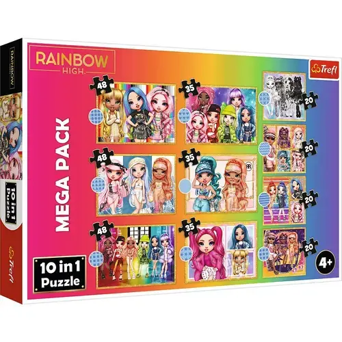 Puzzle Trefl 10 in 1 Rainbow High, Papusile Fashion