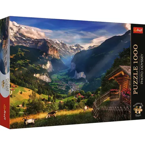 Puzzle Trefl 1000 piese - Photo Odyssey - Valea Lauterbrunnen, Elvetia