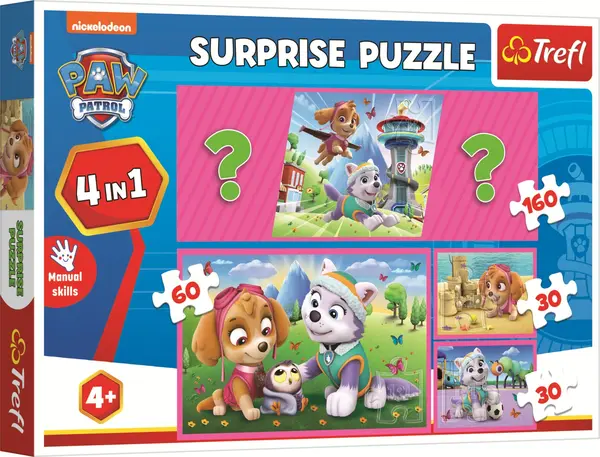 Puzzle Trefl 4 în 1 - Patrula Cățelușilor