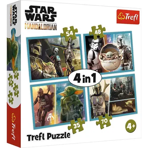 Puzzle Trefl 4 in 1 Star Wars, The Mandalorian, 35/48/54/70 piese