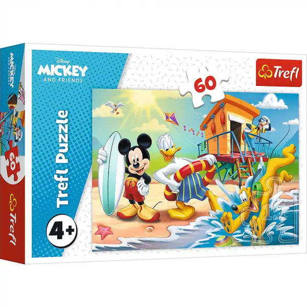 Puzzle Trefl 60 Distractie pe Plaja cu Mickey Mouse