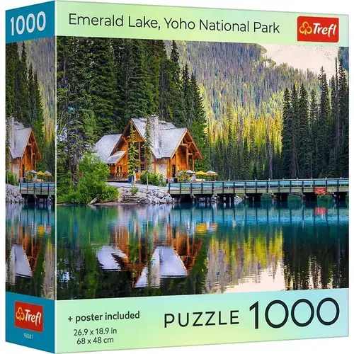 Puzzle Trefl Colectia SUA Lacul Emerald Parcul National Yoho, poster inclus, 1000 de piese
