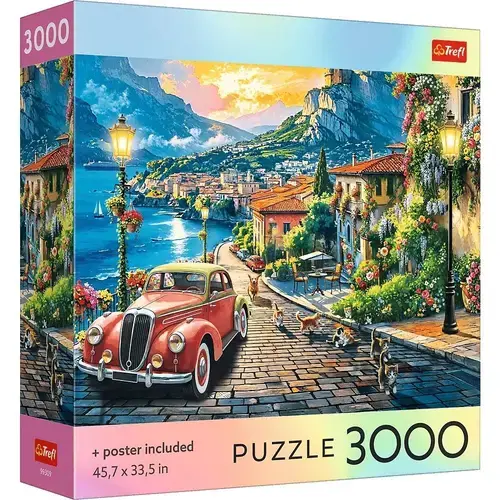 Puzzle Trefl Colectia SUA Oras Italian pe Malul Lacului, poster inclus, 3000 de piese