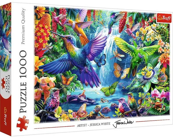 Puzzle Trefl de la 1000 piese - Păsări colibri tropicale