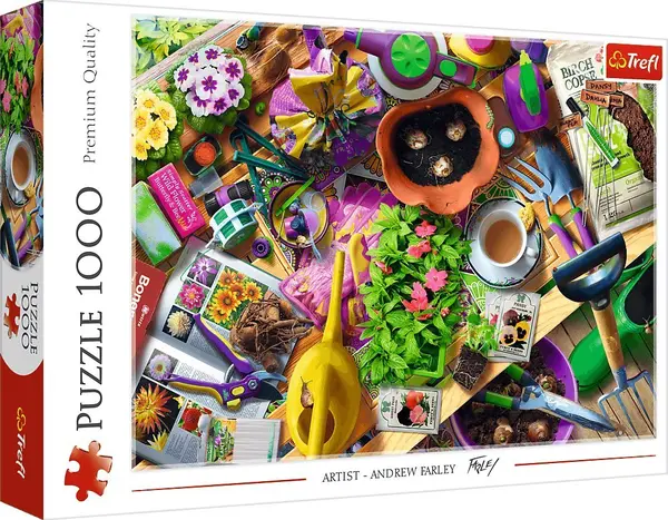 Puzzle Trefl din 1000 piese - Curățenie în grădina