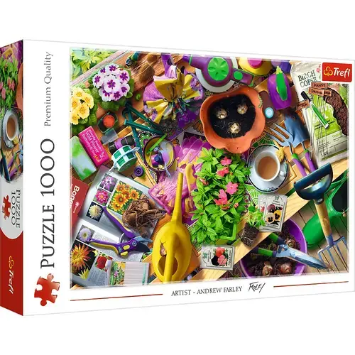Puzzle Trefl din 1000 piese - Curatenie in gradina