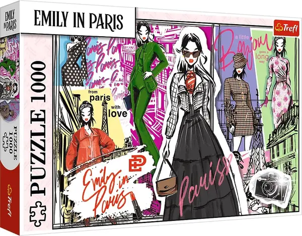 Puzzle Trefl din 1000 piese - Emily in Paris: Inspirații de modă