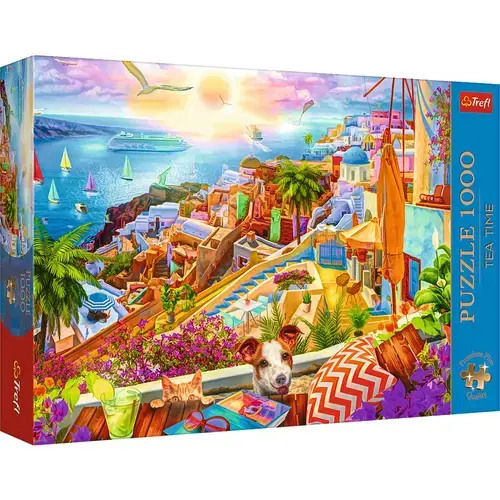 Puzzle Trefl din 1000 piese - Vizitand Santorini
