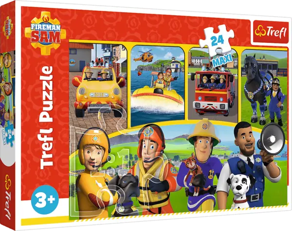 Puzzle Trefl din 24 de piese maxi - Pompierul Sam și prietenii