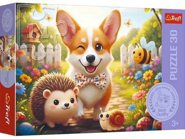 Puzzle Trefl din 30 piese - O zi cu corgi