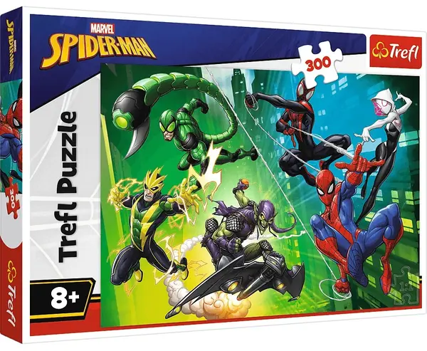 Puzzle Trefl din 300 piese - În pânza lui Spiderman
