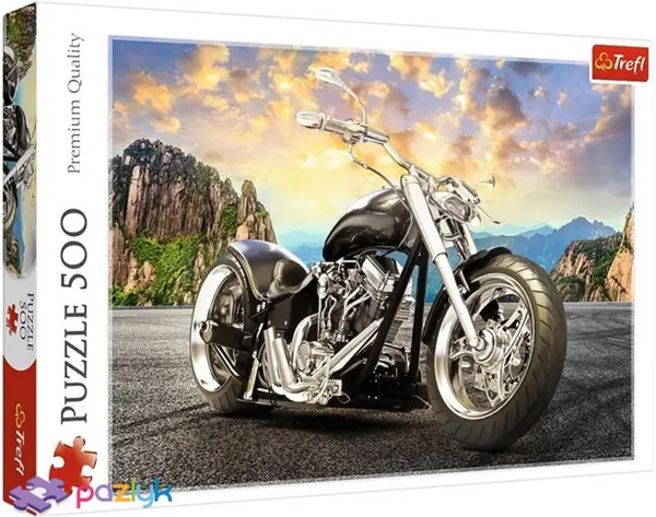 Puzzle Trefl din 500 de piese - Black motorcycle
