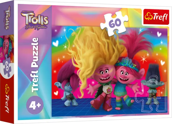 Puzzle Trefl din 60 de piese - Troli prietenoși