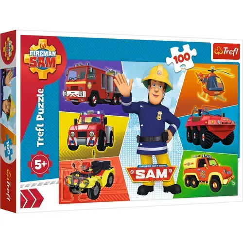 Puzzle Trefl Masinile pompierului Sam, 100 piese