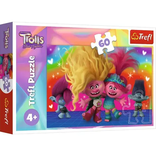 Puzzle Trefl - Trolls, Trolii Prietenosi, 60 piese