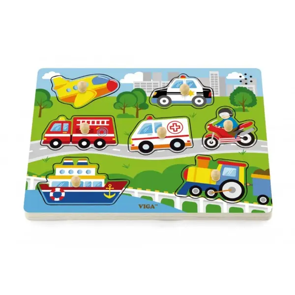 Puzzle Viga, cu sunete, Mijloace de transport