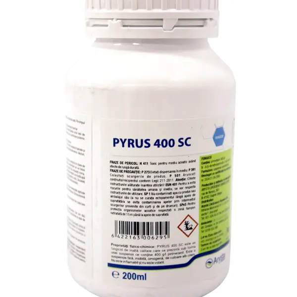 Pyrus 400SC 200 ml, fungicid de contact, Arysta LifeScience, Putregai Cenusiu (vita de vie, tomate, floarea soarelui), Rapan (par) - Default Title