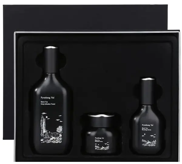 Pyunkang Yul Black Tea Set - Toner, ser și cremă, 130 + 45 + 60 ml