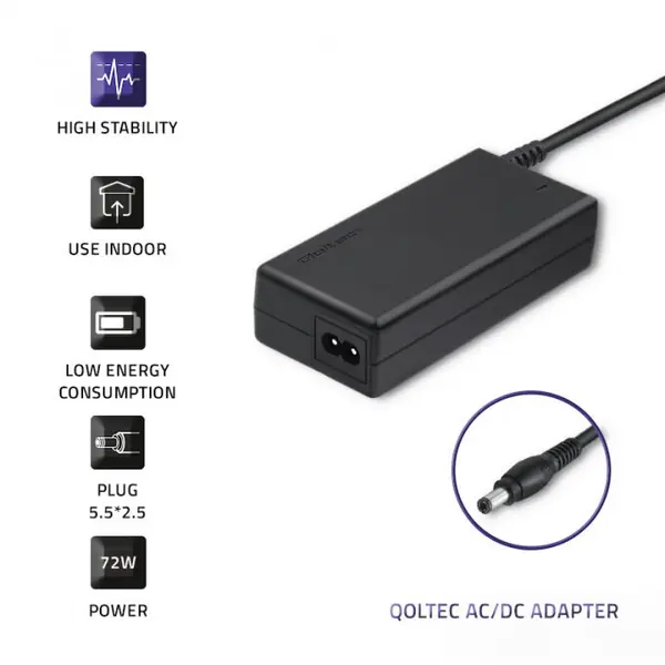 QOLTEC Alimentator Qoltec AC Adapter 72W 12V 6A 5.5*2.5