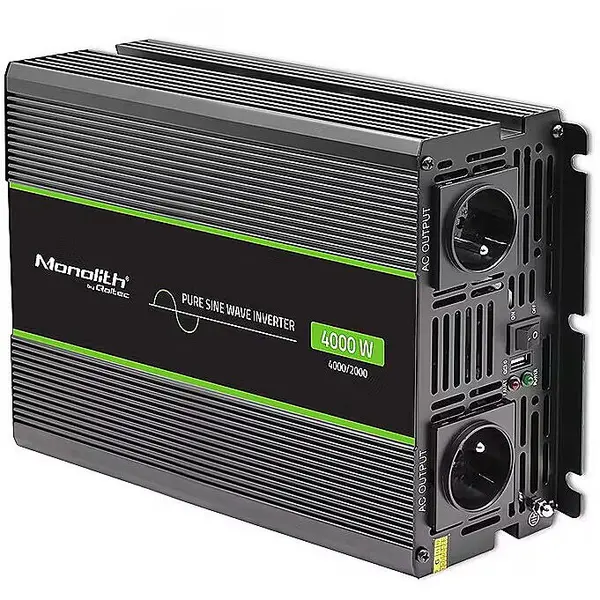 QOLTEC Invertor de tensiune QOLTEC Pure Sine Wave Inverter Monolith, 2000W, 12V DC la 230V AC