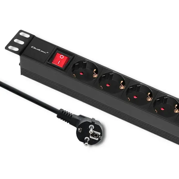 QOLTEC Prelungitor pentru RACK Qoltec 1U 16A, PDU, 8xSCHUKO, 2m