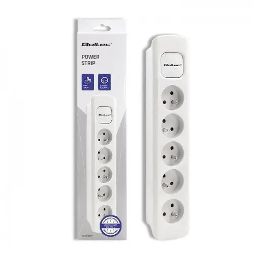 QOLTEC Prelungitor Qoltec , 5 prize , 1.8m, White