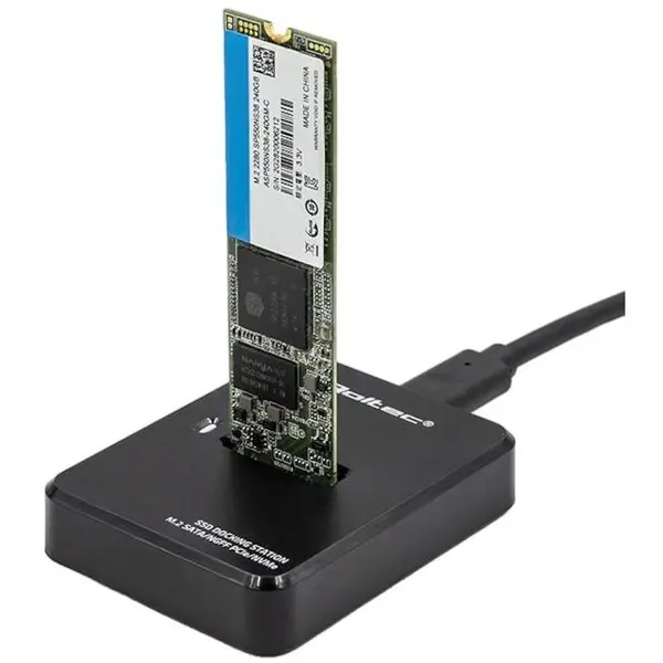 QOLTEC Statie de andocare SSD, Qoltec, Plastic, Negru