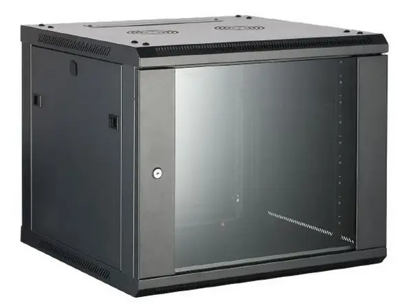 Rack de perete 4U, SOHO, 540x450mm, usa din sticla securizata, yala cu cheie, Safer SAF-WMQ5404