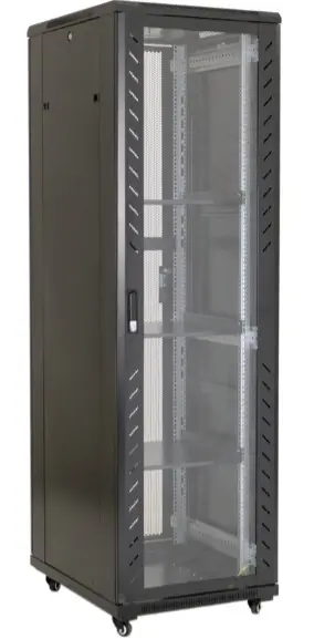 Rack de podea 19 inch ASY-42U-8010S, usa sticla securizata cu cheie, panouri detasabile, 800kg, IP20, seria S, 600x1000 mm, 42U
