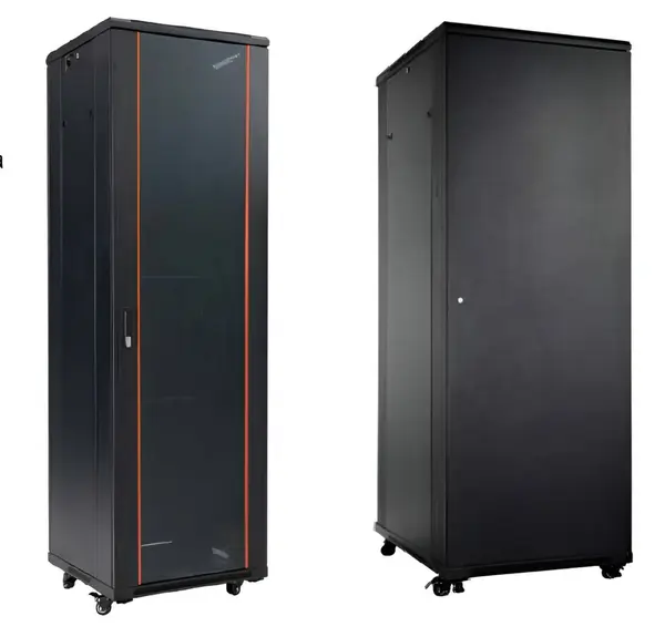 Rack de podea 47U, 19 inch, 600x800 mm, structura otel, incarcare 800 kg, usa sticla securizata, panouri laterale detasabile, Safer SAF-NC-6847