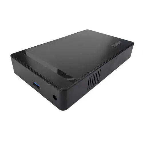 Rack extern SPACER, pentru HDD/SSD, 3.5 inch, S-ATA, interfata PC USB 3.0, alimentare retea, plastic, Negru
