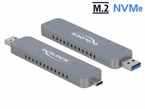 Rack extern USB-C + USB-A la M.2 NVME PCIe SSD, Delock 42616
