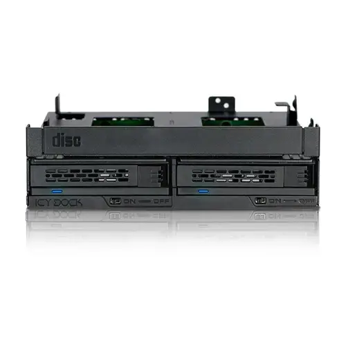Rack mobil Icy Dock MB732SPO-B, MetalPlastic, 2x2.5inch + Ultra Slim/Slim Optical Drive Slot pentru Bay 5.25inch (Negru)