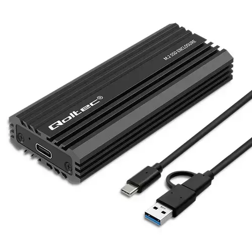 Rack SSD Qoltec NV2270, M.2 SSD, SATA, NVMe, USB-C, Max 2TB