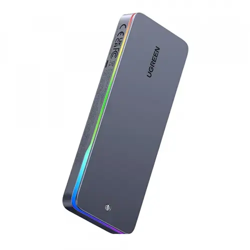 Rack SSD UGREEN CM777 (25665) pentru M.2 NVMe, max 8 TB, 20Gbps, USB Type-C (Negru)