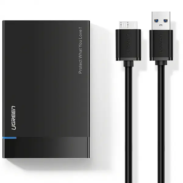 Rack UGREEN US221 pentru HDD / SSD SATA 2.5inch, USB 3.2, Negru