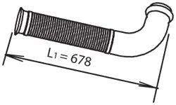 Racord evacuare (lungime:678 740mm) potrivit RVI KERAX dCi11-270-dCi11G 01.01-
